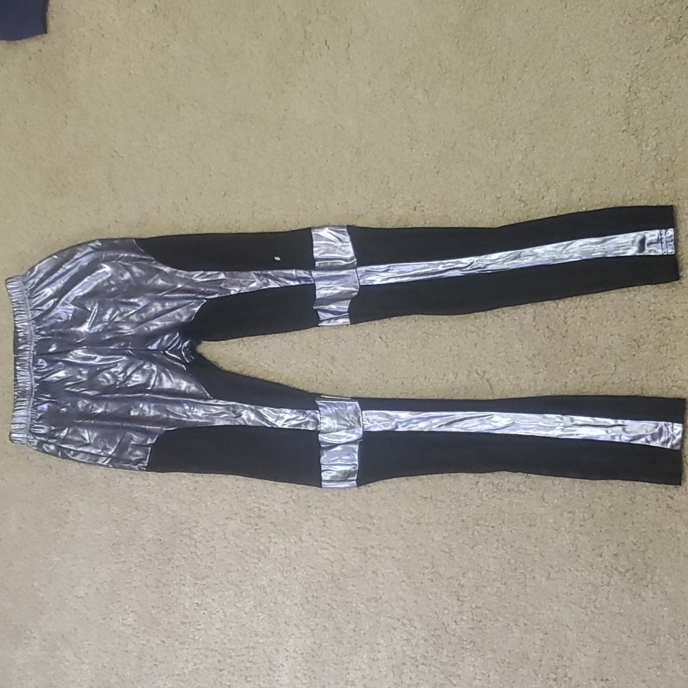 Silver and mesh leggings